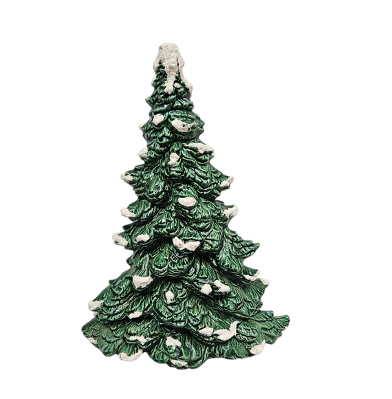 Vintage Oblong Ceramic Flocked Pine Christmas‎ Tree 12" - Picture 6 of 6